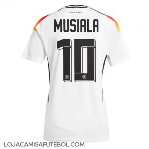 Camisa de Futebol Alemanha Jamal Musiala #10 Equipamento Principal Mulheres Europeu 2024 Manga Curta